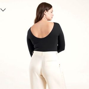 NUUDS Open Back Bodysuit Black, S